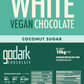 Vegan white chocolate with coconut sugar