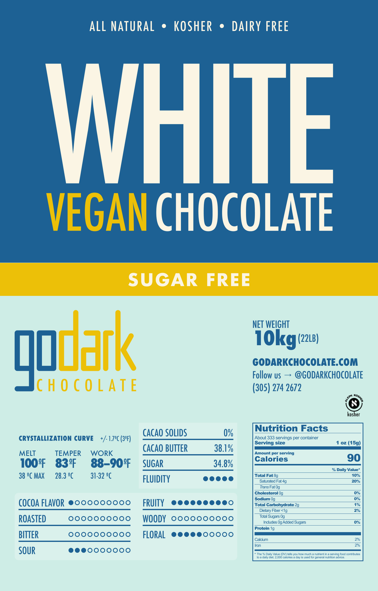 Sugar free vegan white chocolate