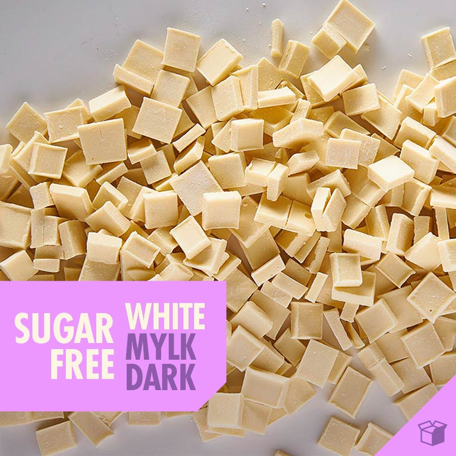 Sugar free vegan white chocolate